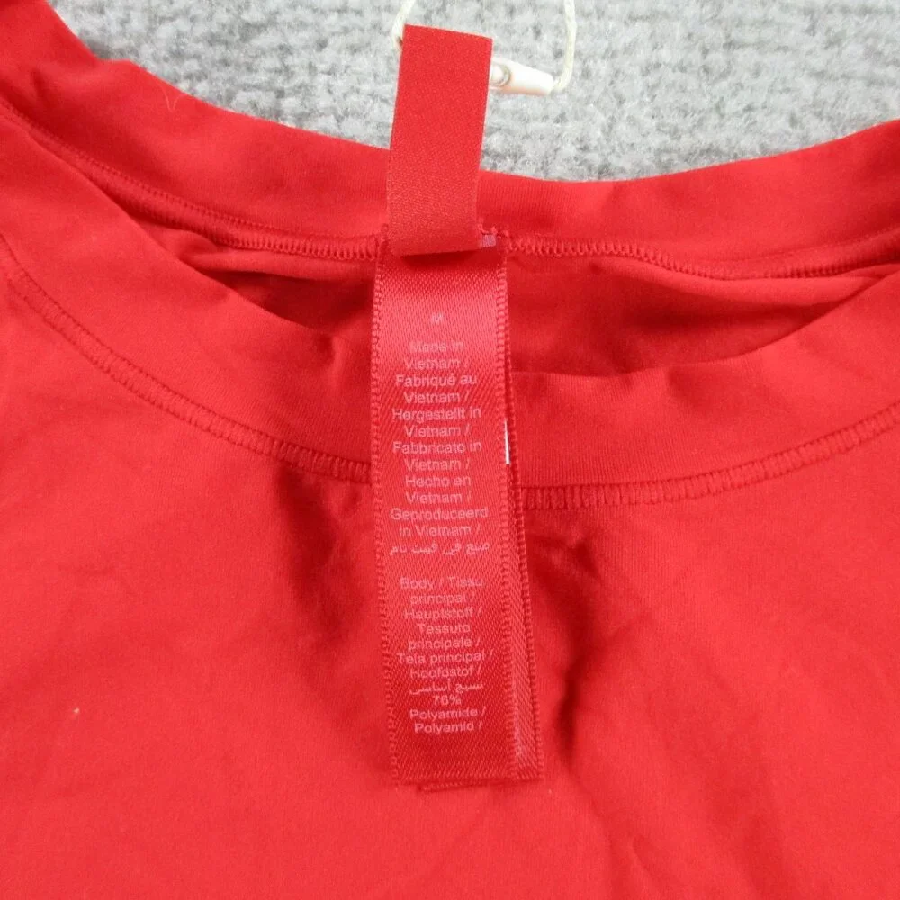 SKIMS Fits Everybody Long Sleeve T Shirt Womens Medium Cherry Red Stretch NWT - Picture 5 of 9
